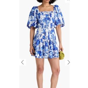 Farm Rio NWT Garden Tiles Plaid Mini Short dress Medium